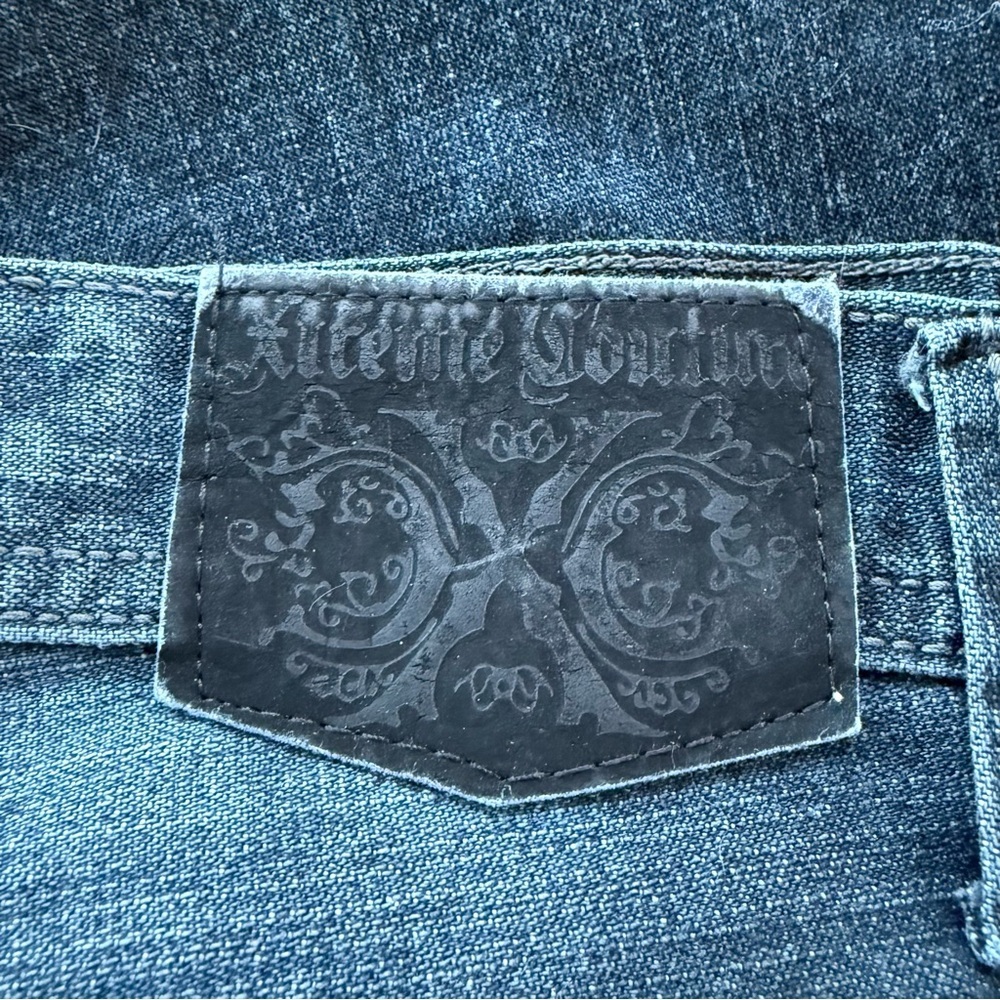 vintage 2000s y2k Xtreme Couture leather patch cross jeans - Picture 2 of 5
